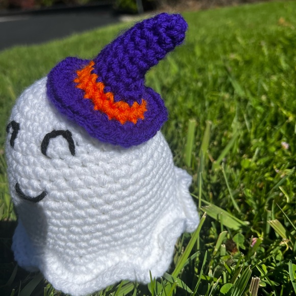Hand Crocheted Little Witchy Ghost Stuffed Animal Halloween Decor! - Picture 11 of 12